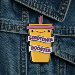 Alternative view of Serotonin Booster - Brooch Enamel Pin