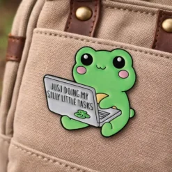 Alternative view of Just Doing My Silly Little Tasks - Brooch Enamel Pin
