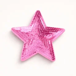 Pink Tassle Star - Embroidered Iron-On Patch