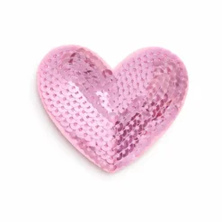 Pink Tassle Heart - Embroidered Iron-On Patch