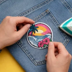 Alternative view of Beach Time - Embroidered Iron-On Patch