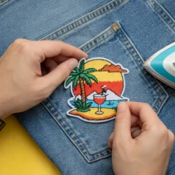 Alternative view of Sun Beach - Embroidered Iron-On Patch