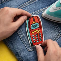 Alternative view of Mobile Phone - Embroidered Iron-On Patch