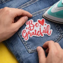 Alternative view of Be Grateful - Embroidered Iron-On Patch