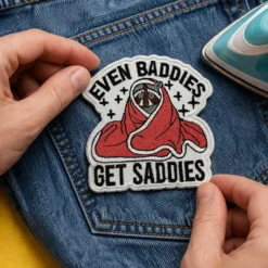 Alternative view of Even Baddies Get Saddies - Embroidered Iron-On Patch