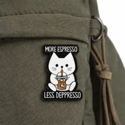 Alternative view of More Espresso, Less Depresso - Brooch Enamel Pin