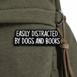 Easily Distracted By Dogs And Books - Brooch Enamel Pin