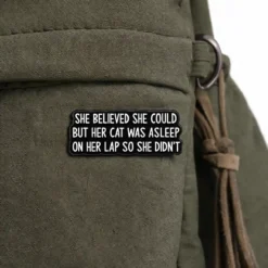 Alternative view of She Believed She Could, But Her Cat Was Asleep - Brooch Enamel Pin