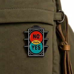 Alternative view of No Maybe Yes - Brooch Enamel Pin