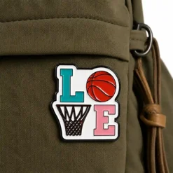 Alternative view of LOVE Basketball - Brooch Enamel Pin
