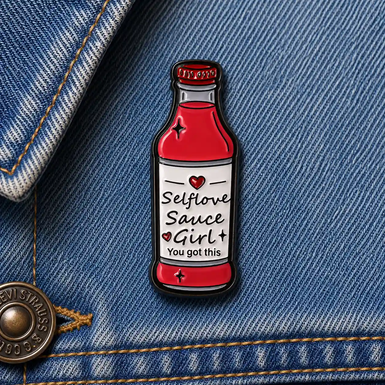 Self-Love Sauce Girl - Brooch Enamel Pin