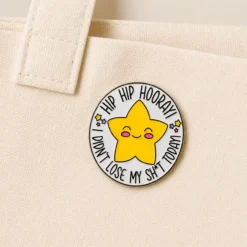 Alternative view of Hip Hip Hooray - Brooch Enamel Pin