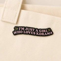 Alternative view of I'm Just a Girl Who Loves K-Drama - Brooch Enamel Pin