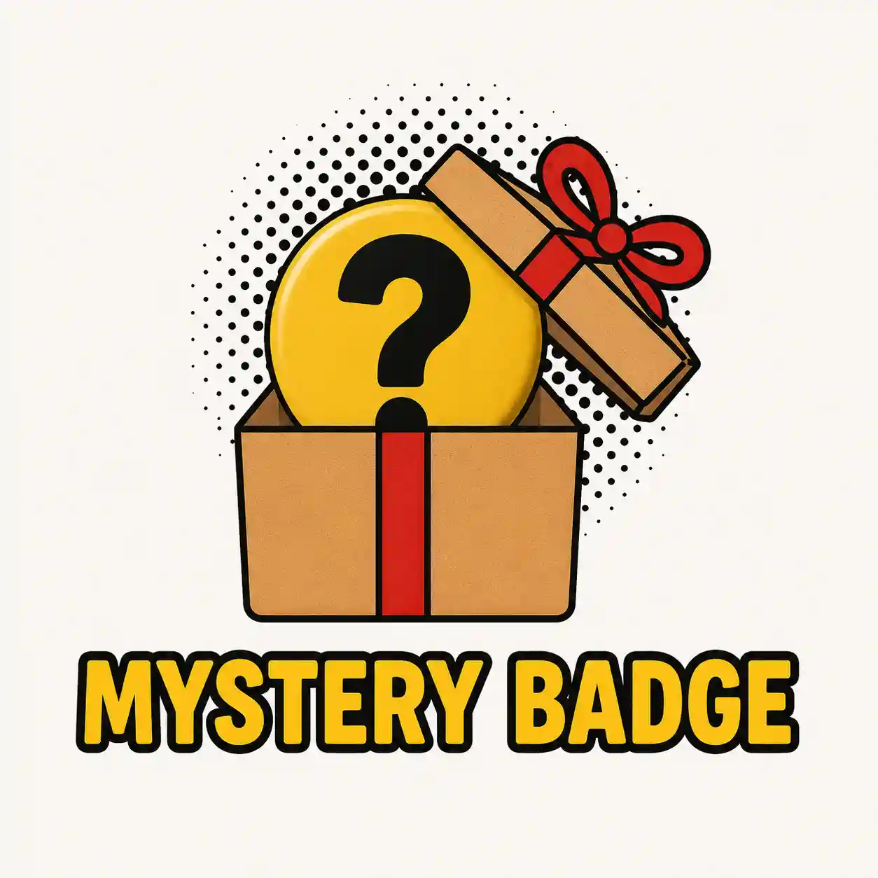 Mystery Badge - Round Pin Back Button Badge