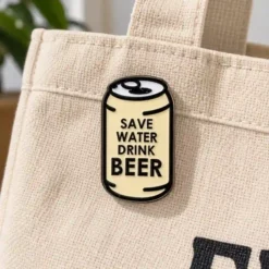 Alternative view of Save Water, Drink Beer - Brooch Enamel Pin