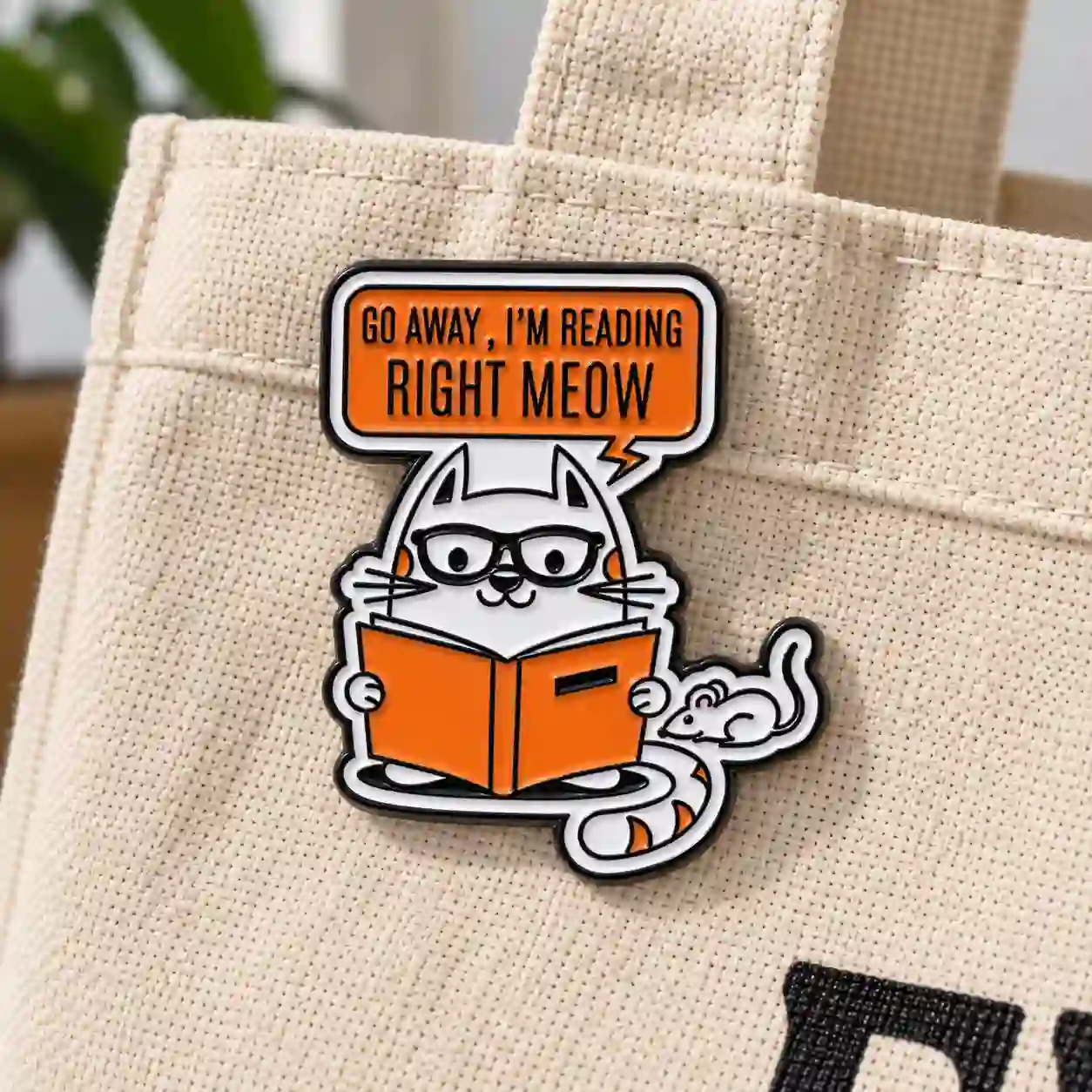 Go Away, I'm Reading Right Meow? - Brooch Enamel Pin - Image 2