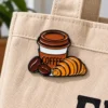 Coffee Croissant - Brooch Enamel Pi