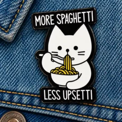 Alternative view of More Spaghetti, Less Upsetti - Brooch Enamel Pin