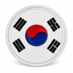 South Korea Round - Embroidered Iron-On Patch