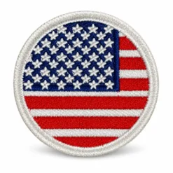 USA Round - Embroidered Iron-On Patch
