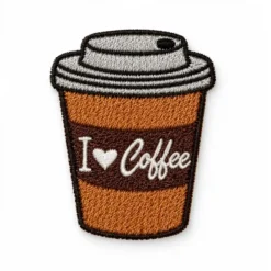 I Love Coffee - Embroidered Iron-On Patch