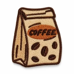 Coffee Bean Bag - Embroidered Iron-On Patch
