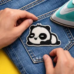 Alternative view of Sleeping Panda - Embroidered Iron-On Patch