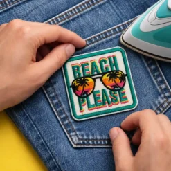 Alternative view of Beach Please - Embroidered Iron-On Patch