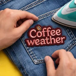 Alternative view of Coffee Weather - Embroidered Iron-On Patch