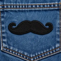 Alternative view of Mustache - Embroidered Iron-On Patch