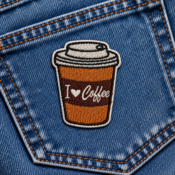 Alternative view of I Love Coffee - Embroidered Iron-On Patch