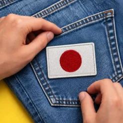 Alternative view of Japan Flag - Embroidered Iron-On Patch