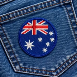 Alternative view of Australia Round - Embroidered Iron-On Patch
