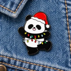 Christmas Panda - Brooch Enamel Pin
