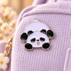 Alternative view of Panda Yawn - Brooch Enamel Pin